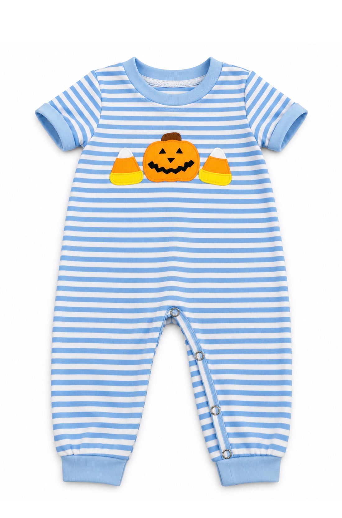 Halloween Blue Stripe Long Romper