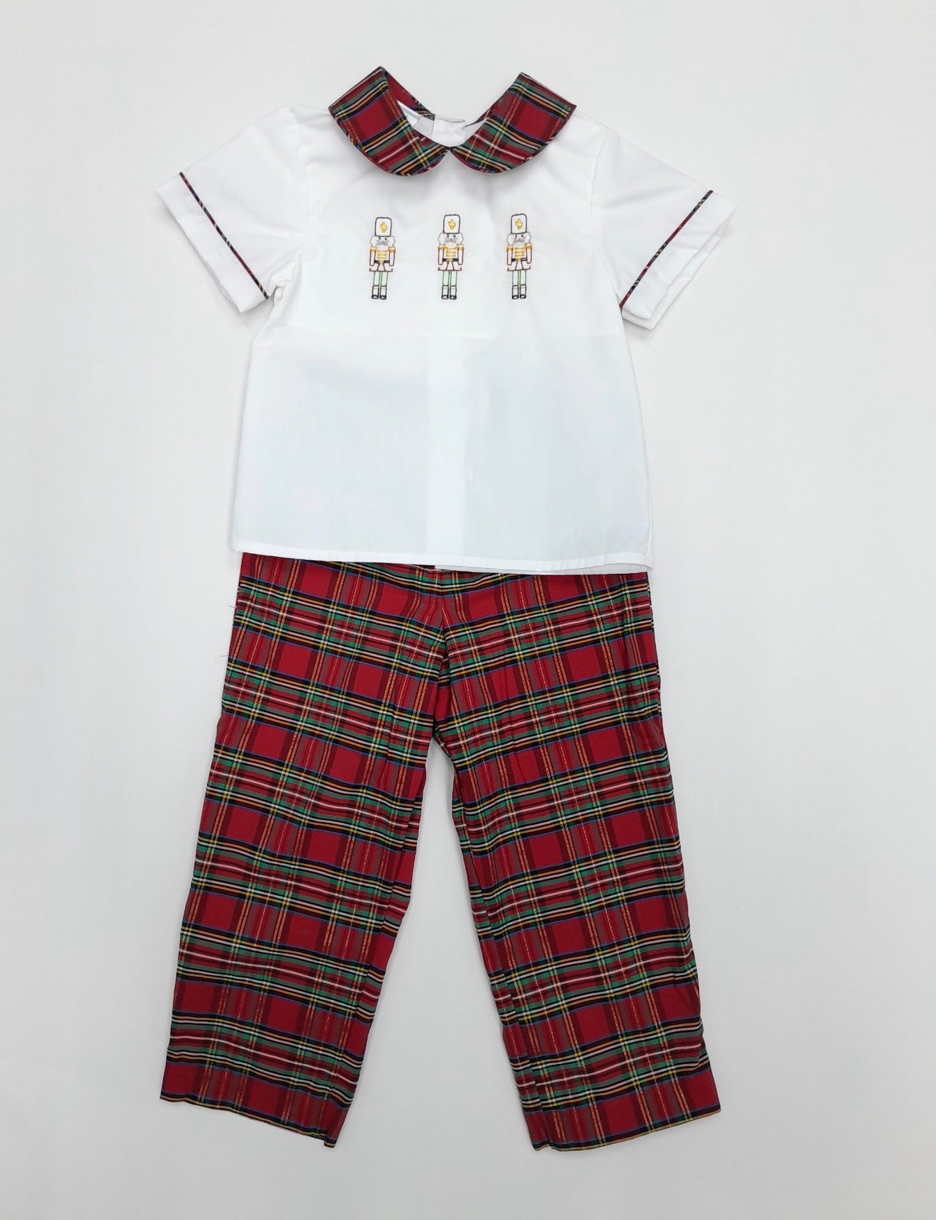 Sample Nutcracker Embroidery Tartan Pant Set