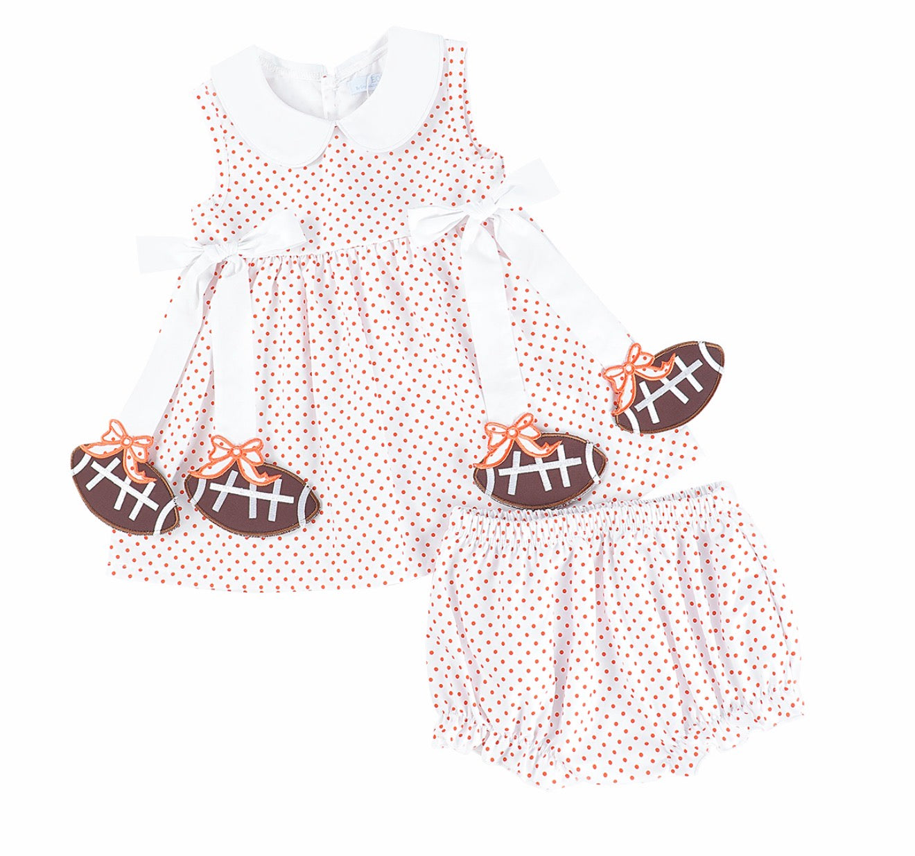 Sample Orange Football Hangtag Bloomer Set