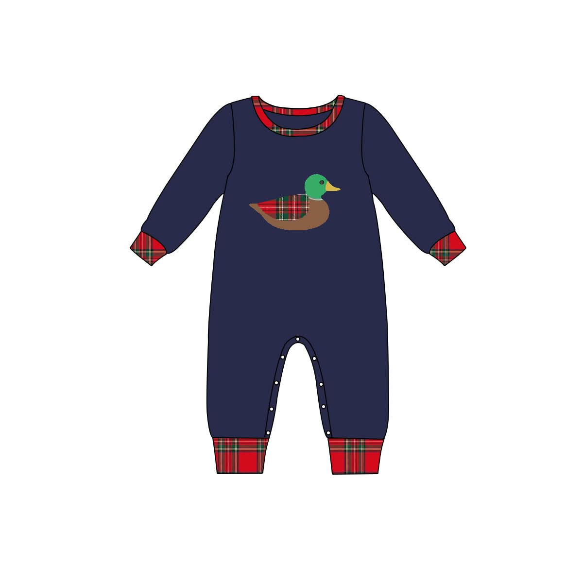 PO-47 Mallard Holiday Boy Long Romper