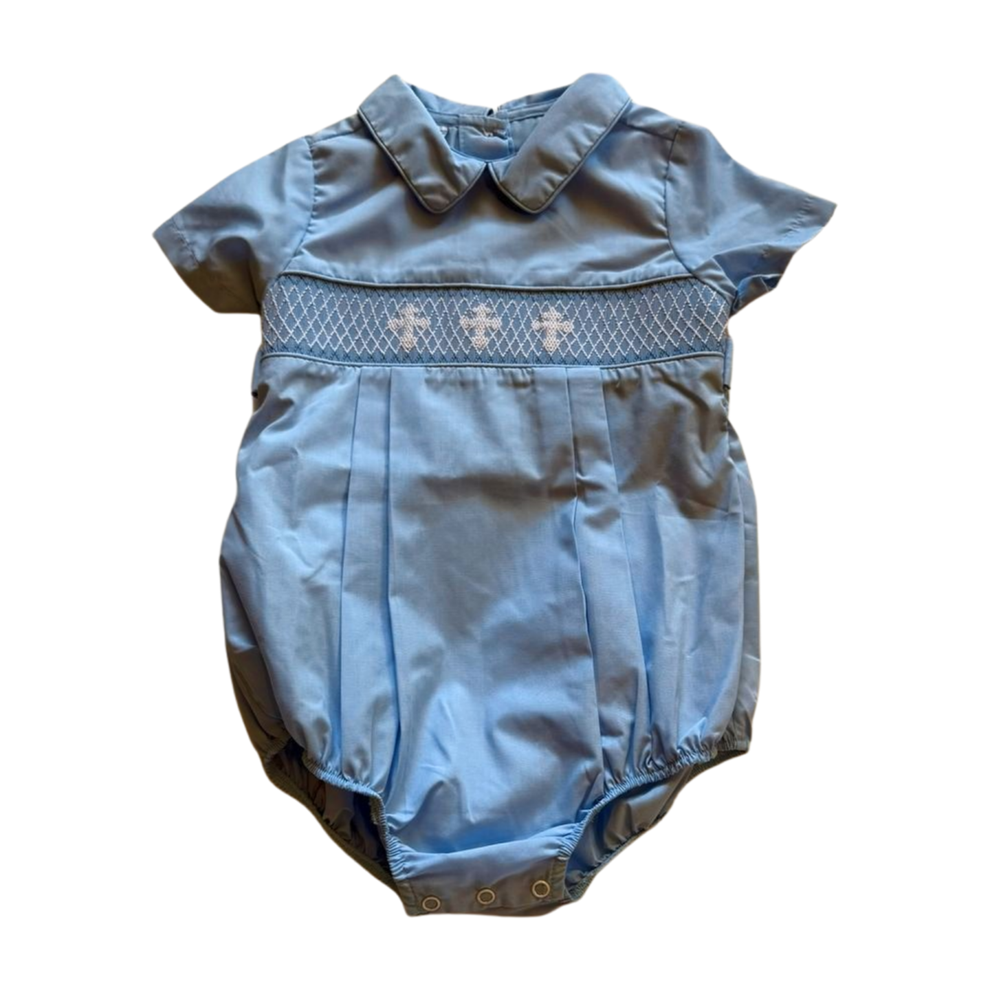 Smocked Cross Boy Bubble