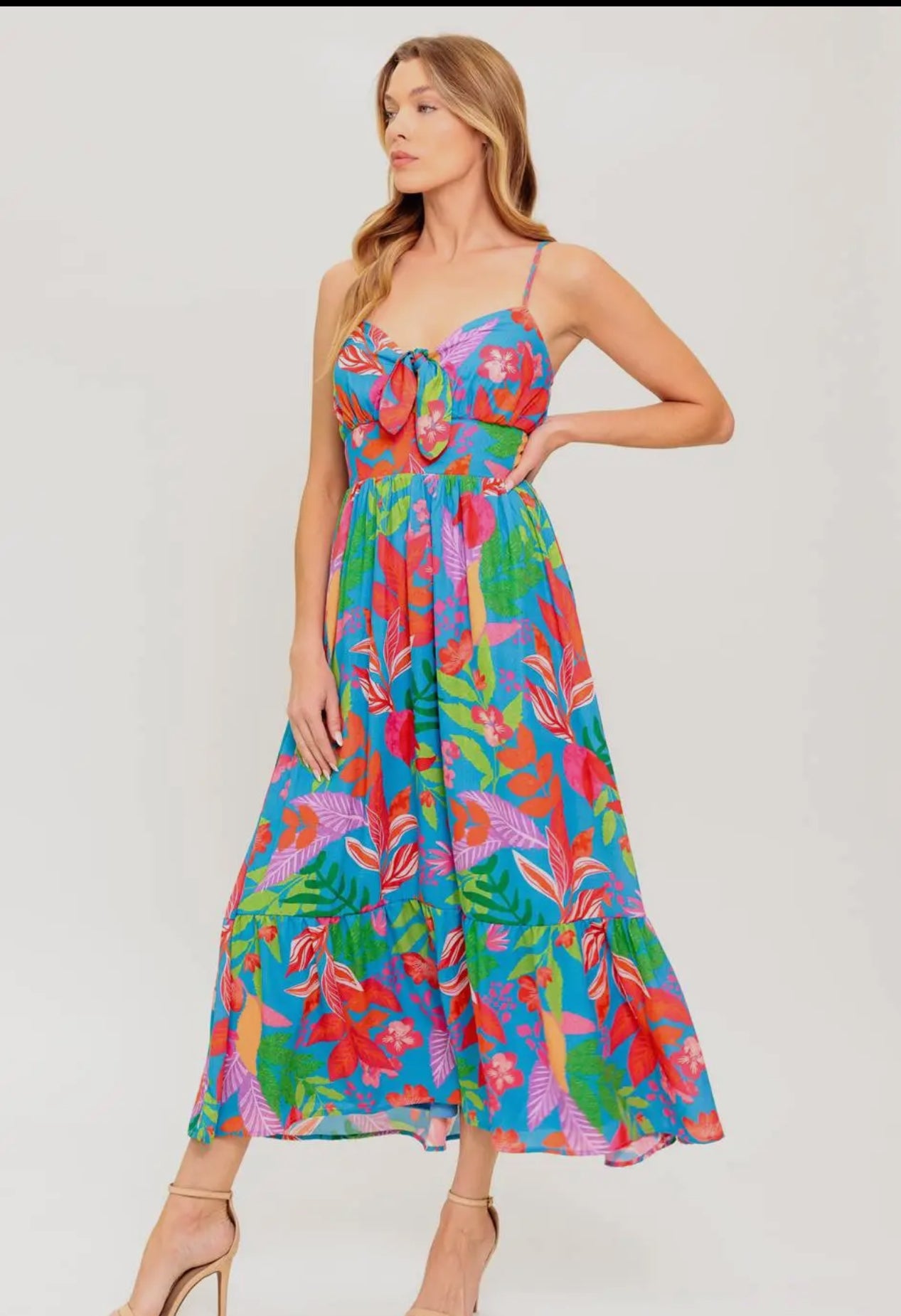 Womens tropical long dress