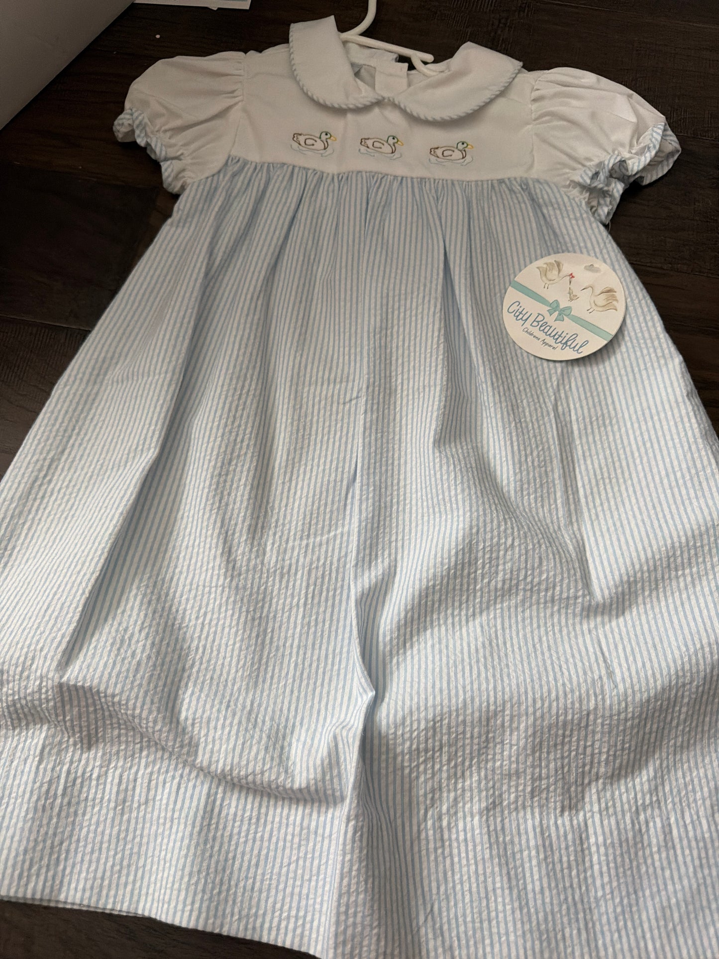 Sample Mallard Embroidery Girl Dress