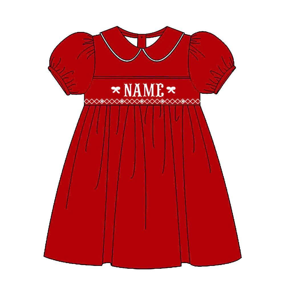 PO36-Custom Holiday Heirloom Name Smock Dress