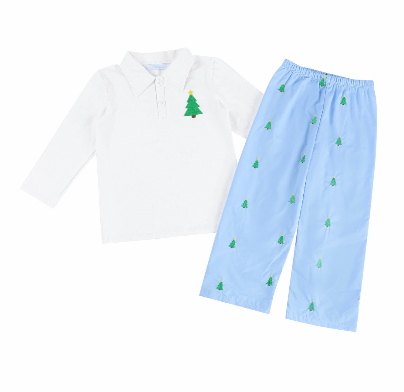 Sample Mini Christmas Tree Embroidery Pant Set