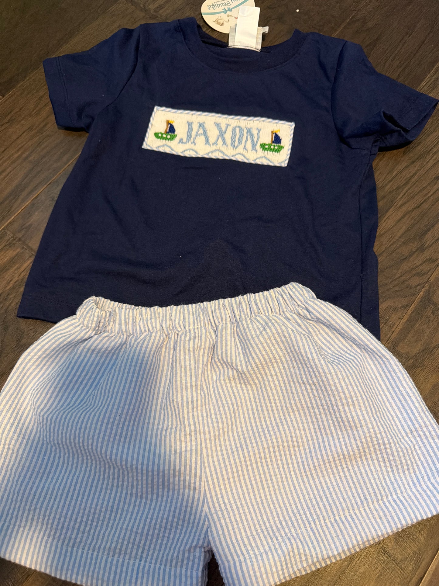 Jaxon custom sailboat short set