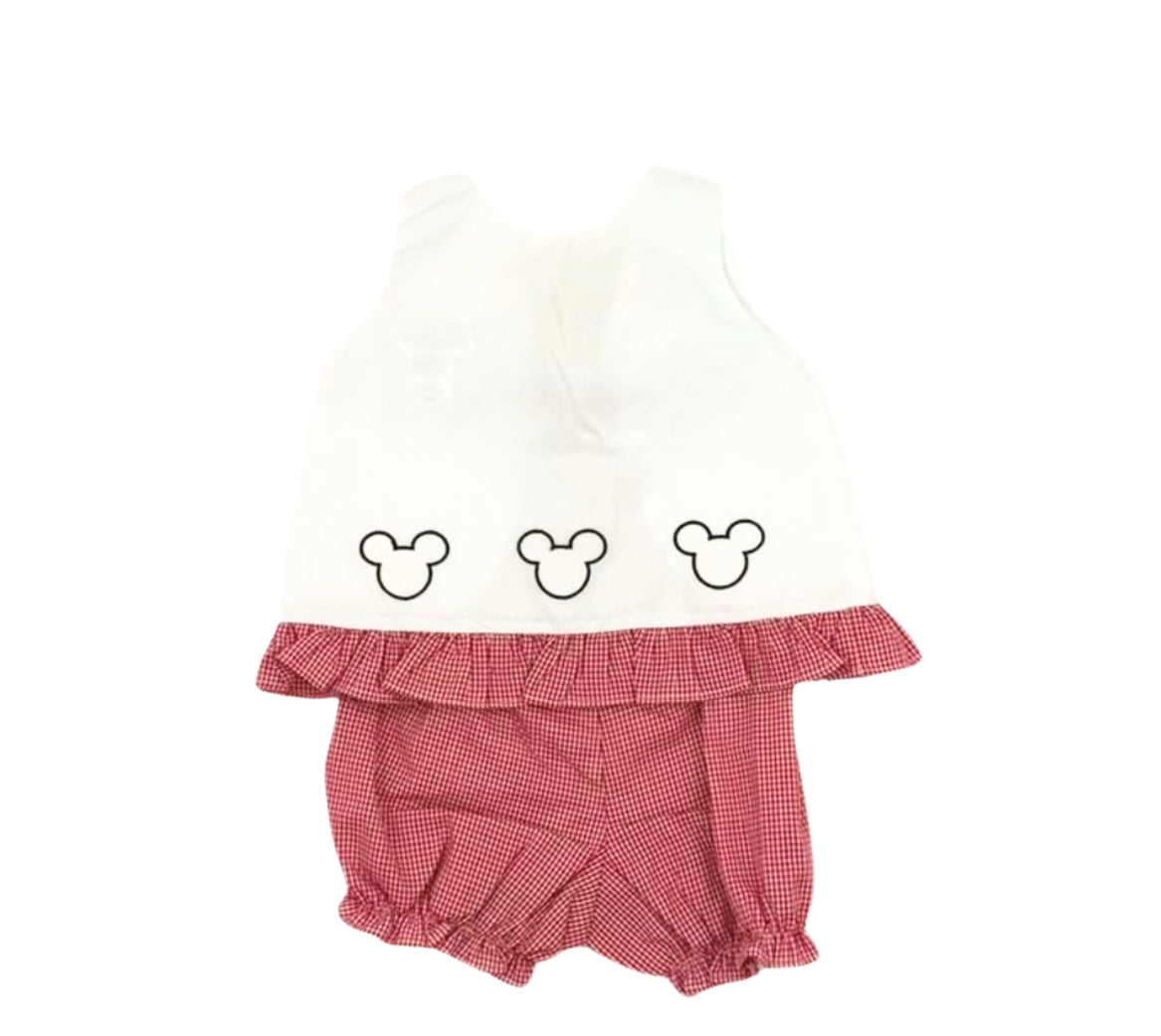 Mouse Girl Bloomer Set Embroidery