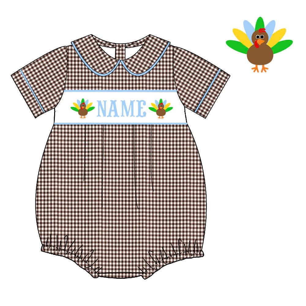 PO38-Custom Turkey Trot Name Smock Boy Bubble