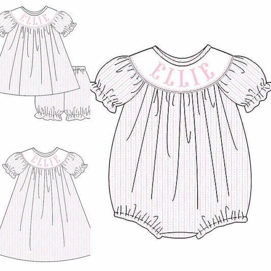2026 pastel print Custom Name Smock (SHIPS Early January)
