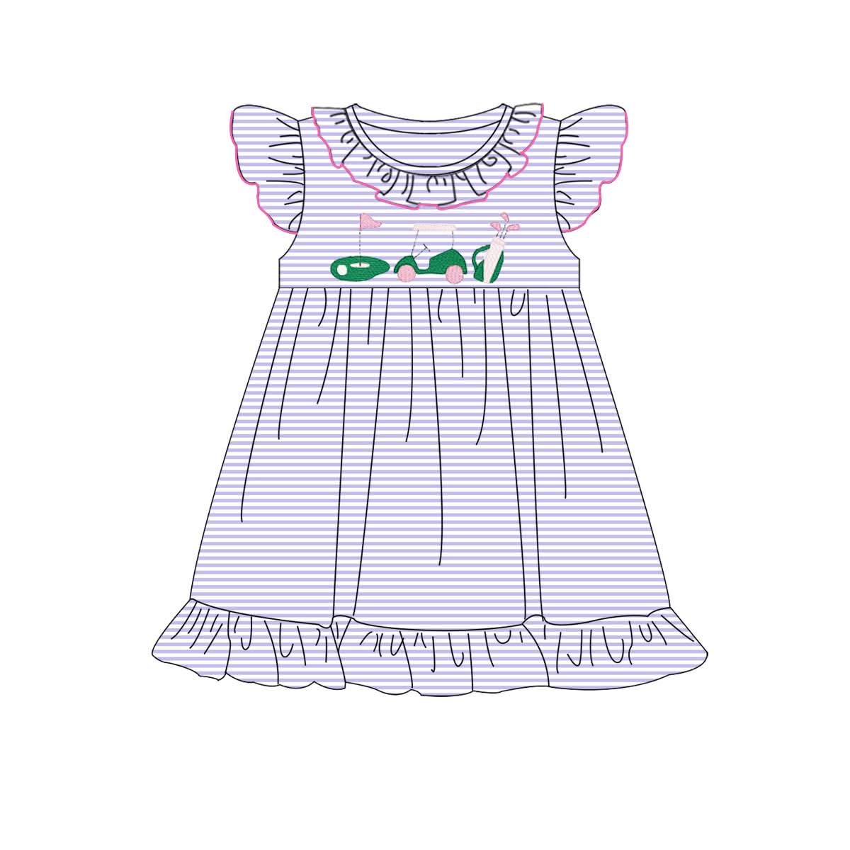 Golf Purple Applique Dress