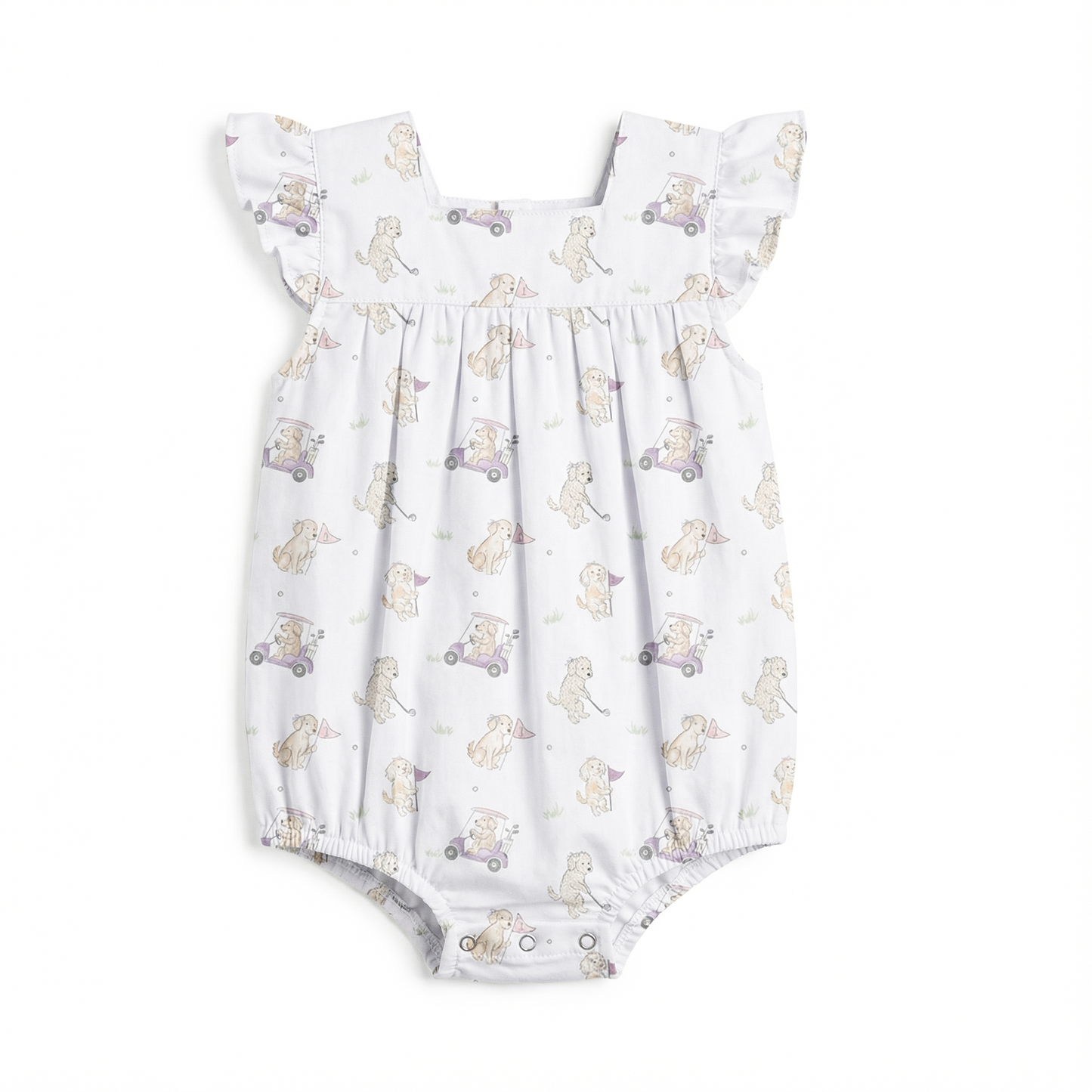 Girl Golf Puppy Bubble