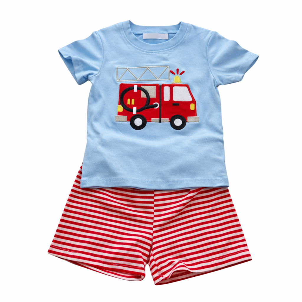 Fire Truck Short Set