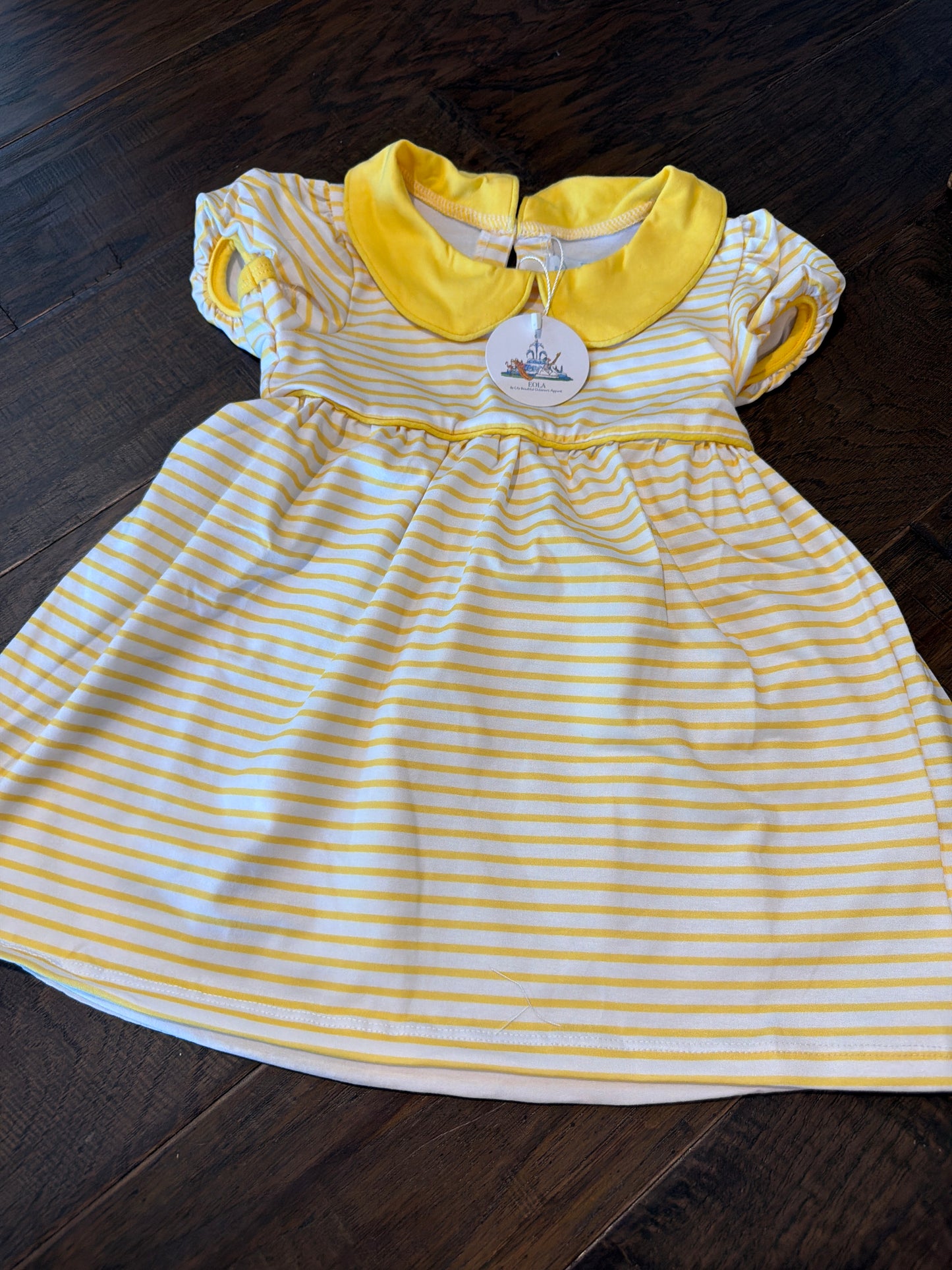*Yellow Knit Stripe Dress