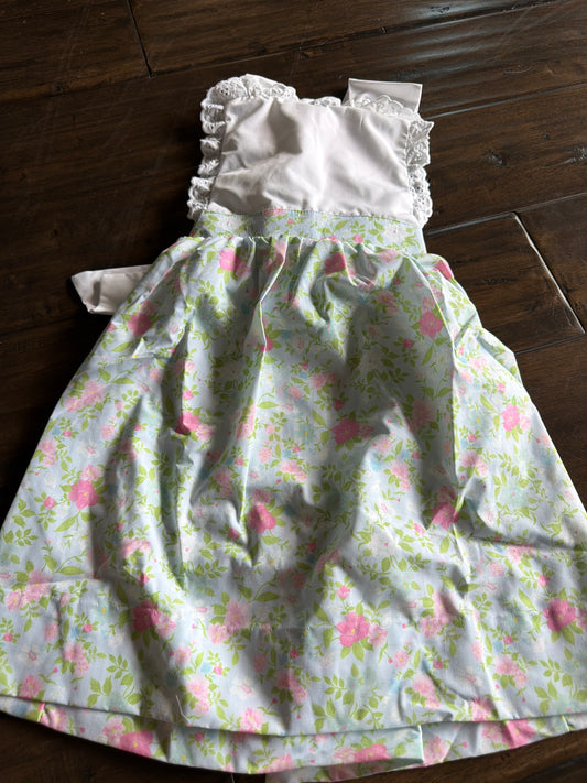 *Blue Floral Bowback Dress
