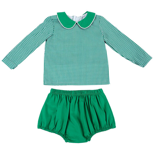 PO29-Evergreen Gingham Baldwin Boy Diaper Set