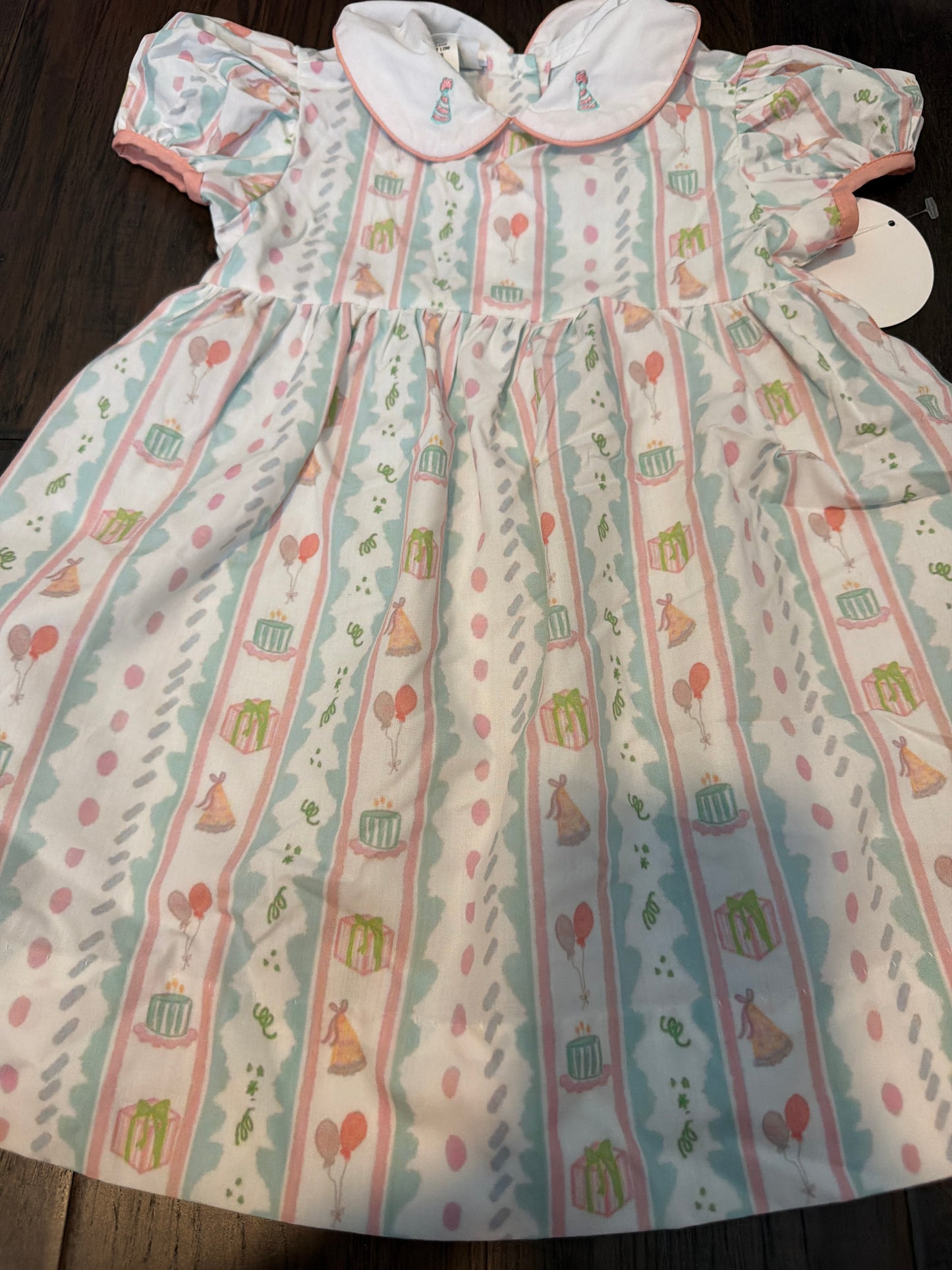 Sample birthday print Peter Pan collar dress
