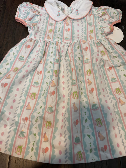 Sample birthday print Peter Pan collar dress