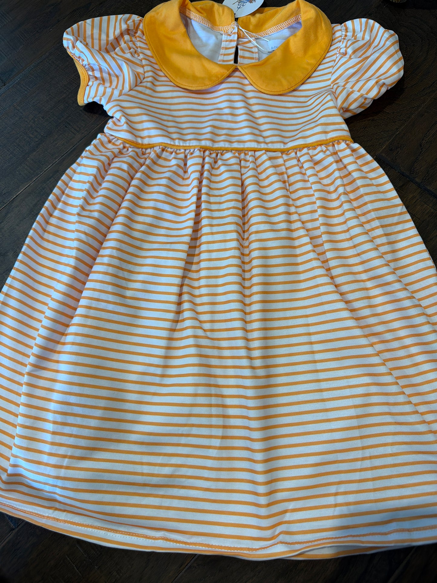 Orange Knit Stripe Dress