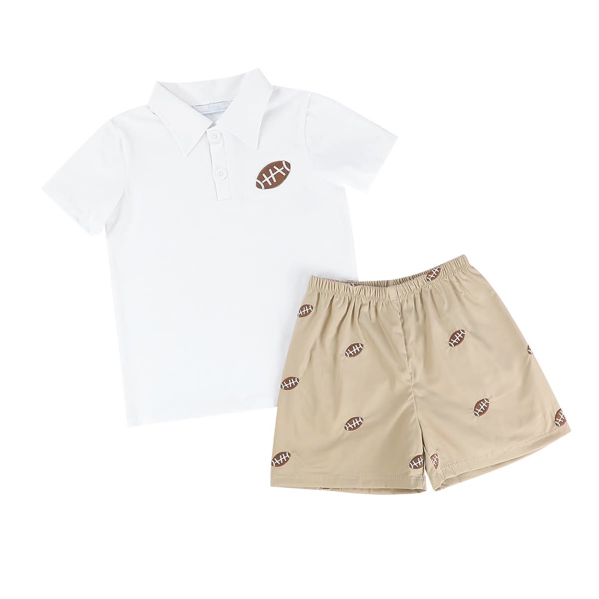 Sample White Embroidery Football Short Set