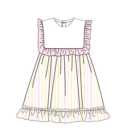 Summer Pink and White Stripe Girl Dress