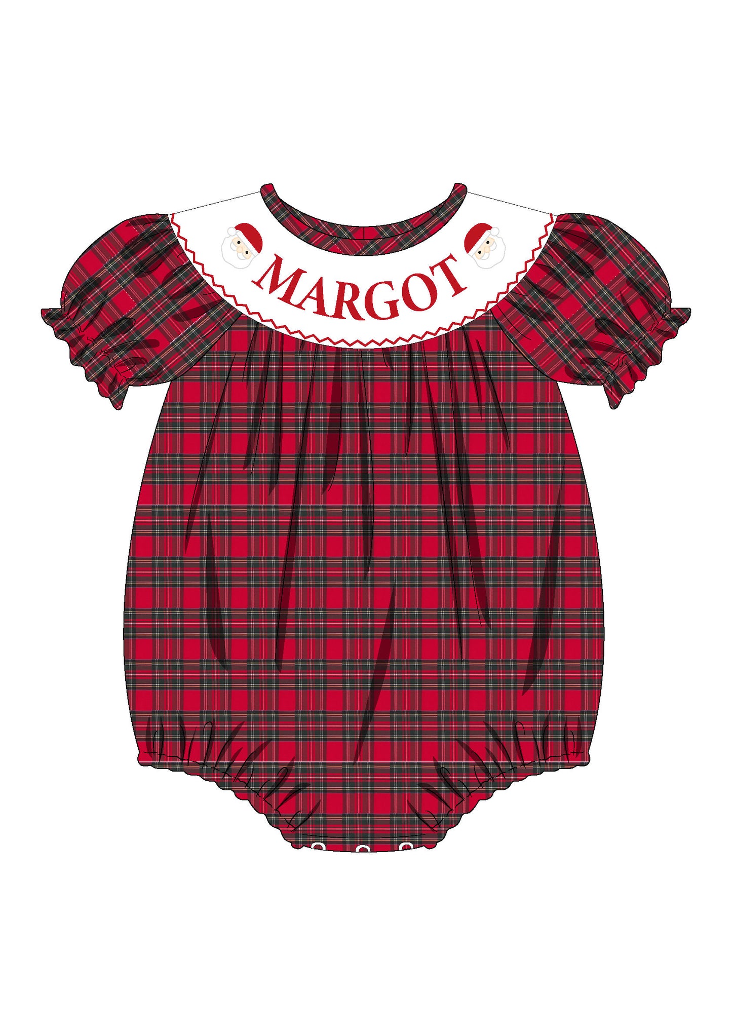 Santa Custom Name Smock Bubble