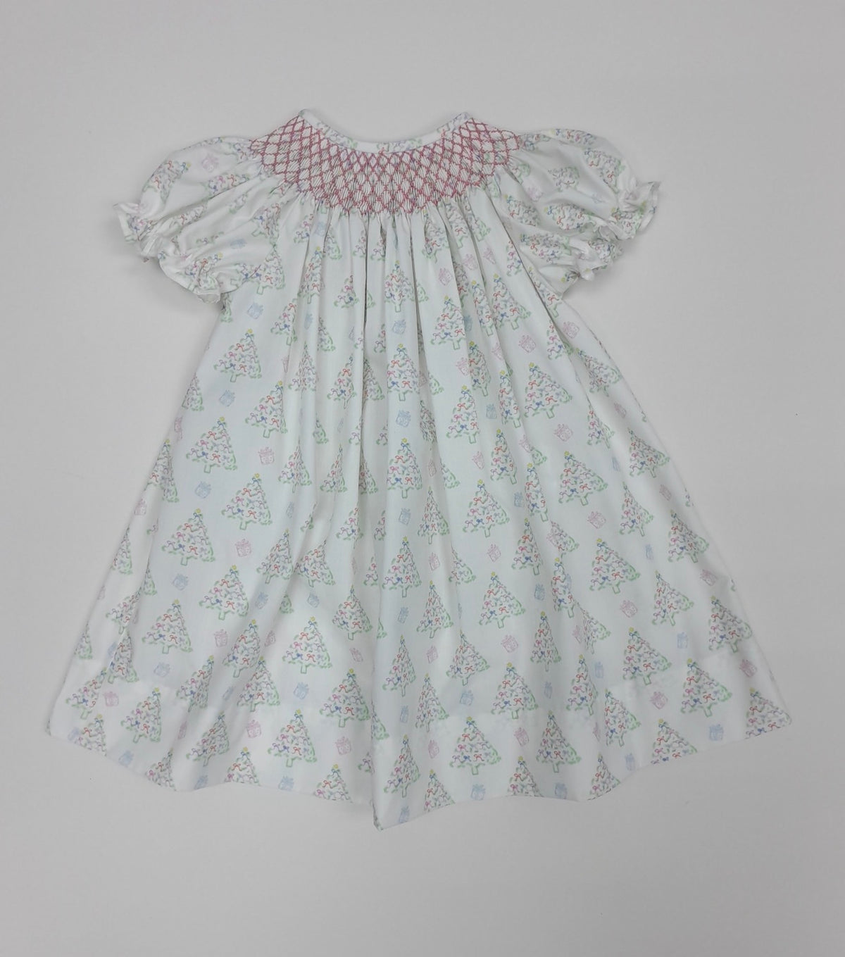 Pastel Smocked Christmas Tree Dress
