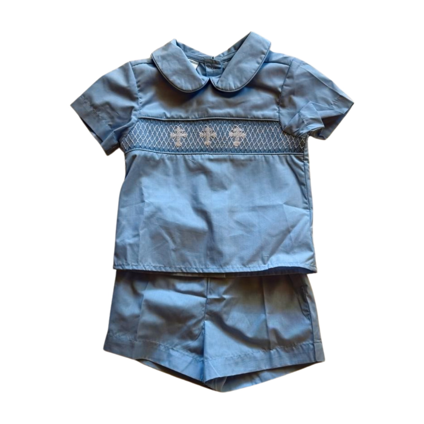 Smocked Cross Boy Short Set