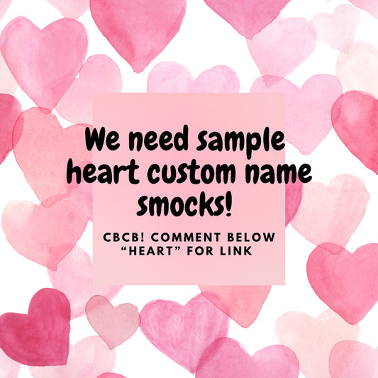 Custom valentines sample smock