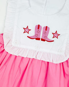 Boot Embroidery Ruffle Dress