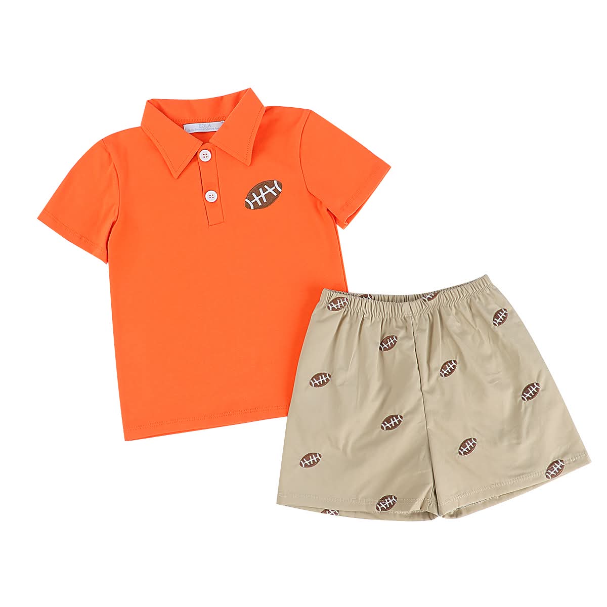 Sample Orange Embroidery Football Short Set