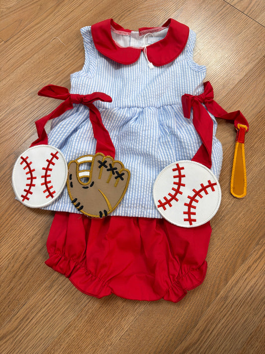 *Baseball Side Tag Bloomer Set