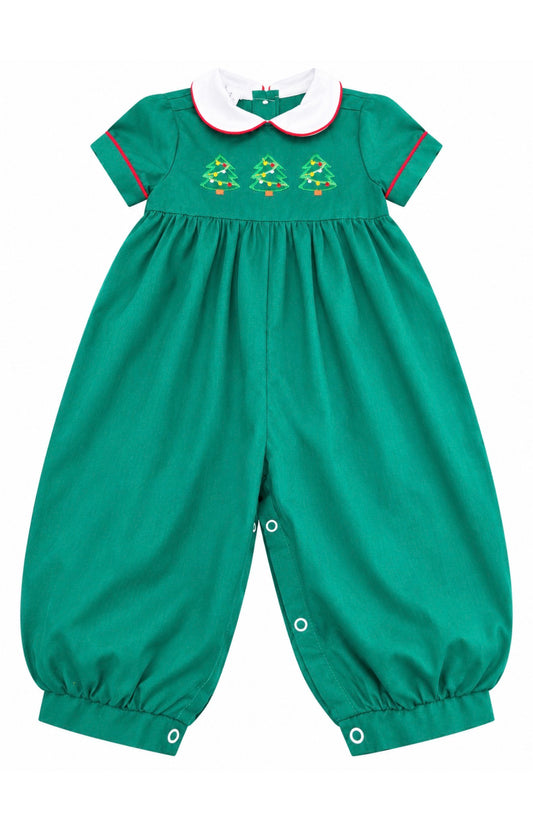 Green Christmas Tree Long Romper