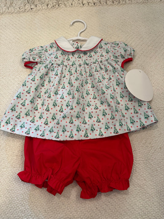 Christmas Tree Ruffle Bloomer Set