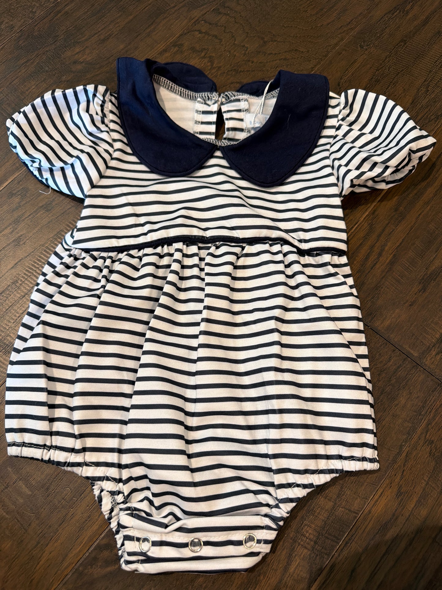 Navy Knit Stripe Bubble