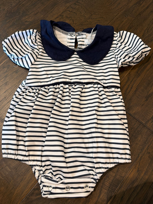 Navy Knit Stripe Bubble