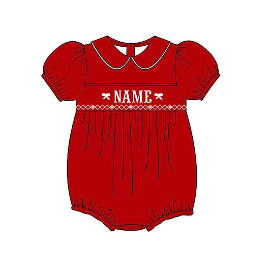 PO32-Custom Holiday Heirloom Name Smock Girl Bubble