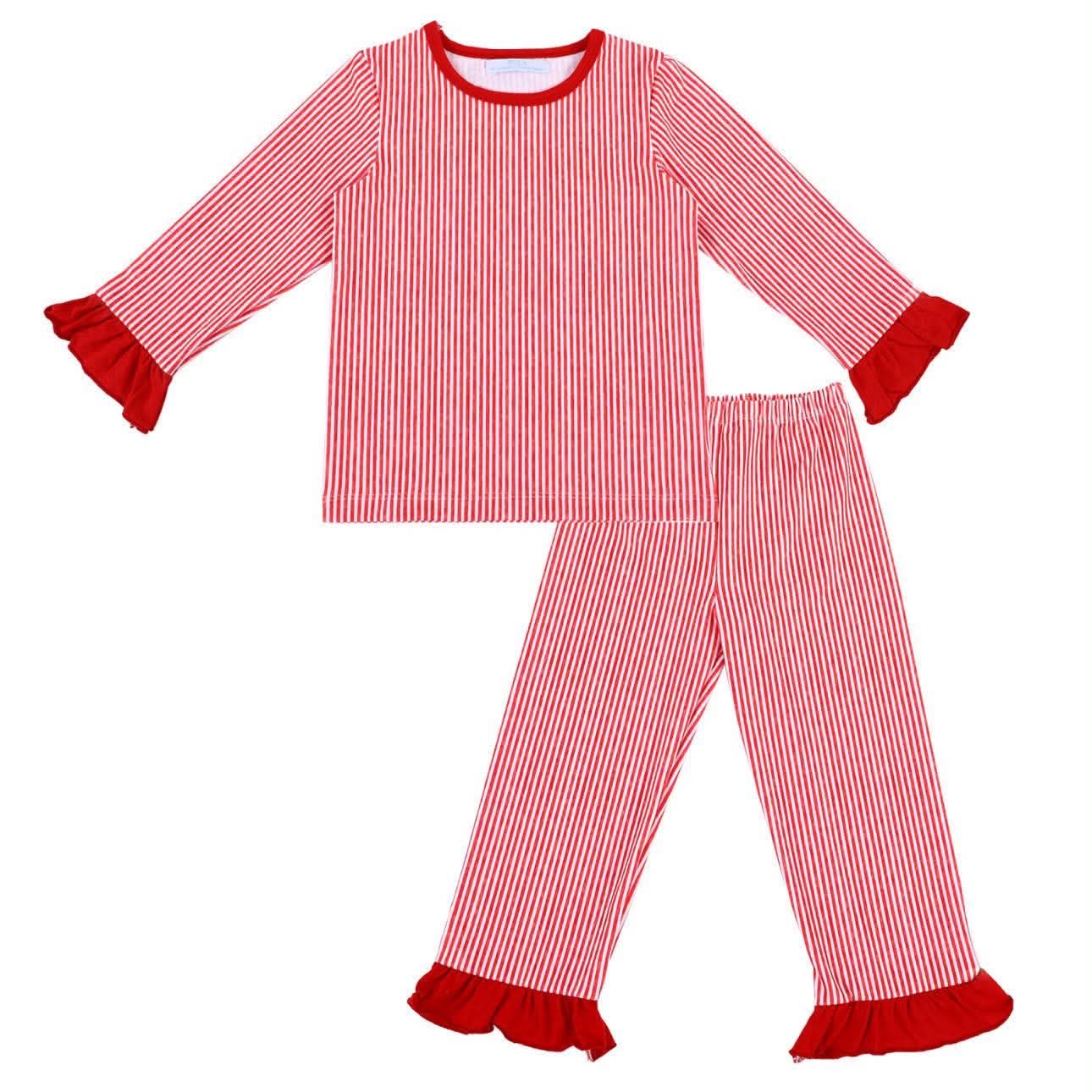 PO27-Candy Cane Lane Stripe Girl Lounge Set