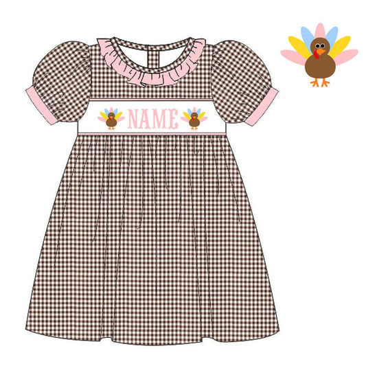 PO38-Custom Turkey Trot Name Smock Dress