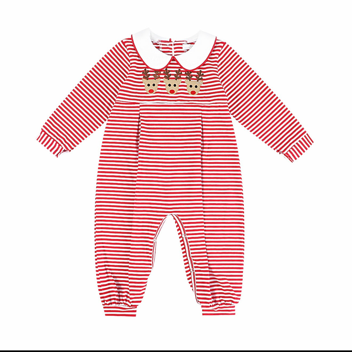Red Reindeer Applique Boy Long Bubble