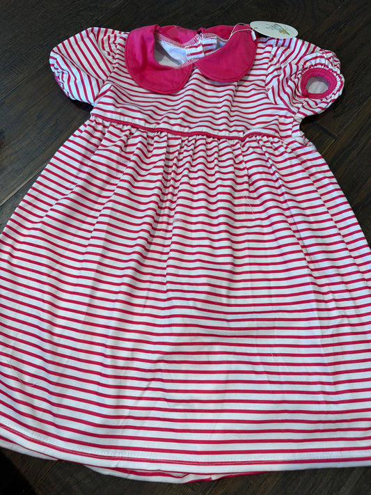 *Hot Pink Knit Stripe Dress