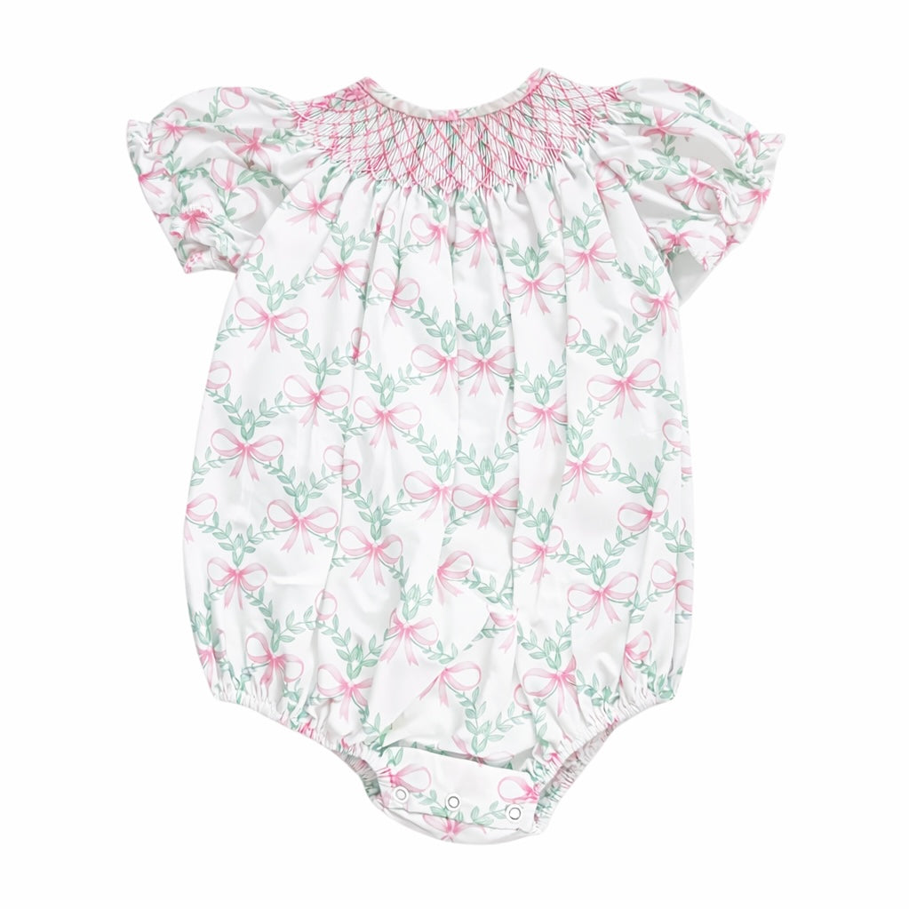 Smocked Bow Floral Bubble