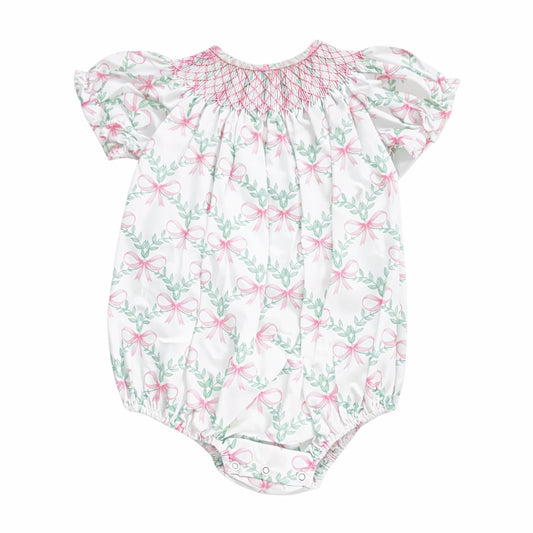 Smocked Bow Floral Bubble