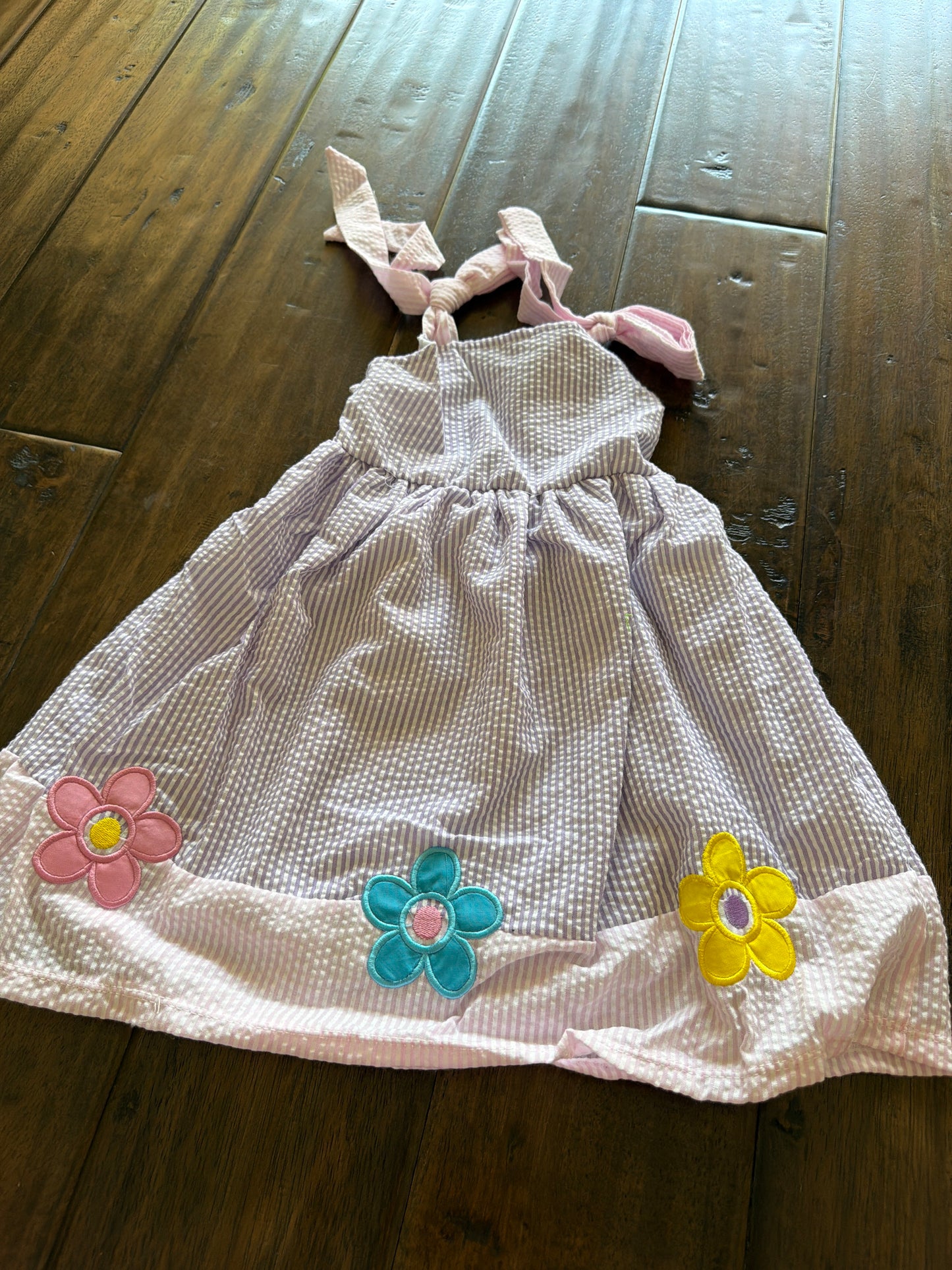 3 Flower Seersucker Dress