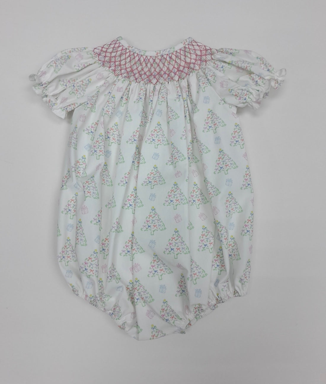 Pastel Christmas Tree Smocked Bubble