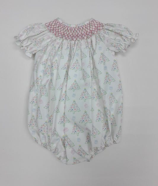 Pastel Christmas Tree Smocked Bubble