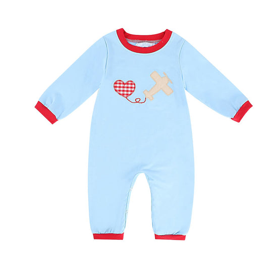 Valentine Boy Airplane Romper- Ready To Ship