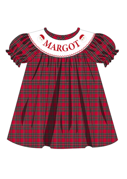 PO30-Custom Santa's Tartan Hand Smocked Bishop