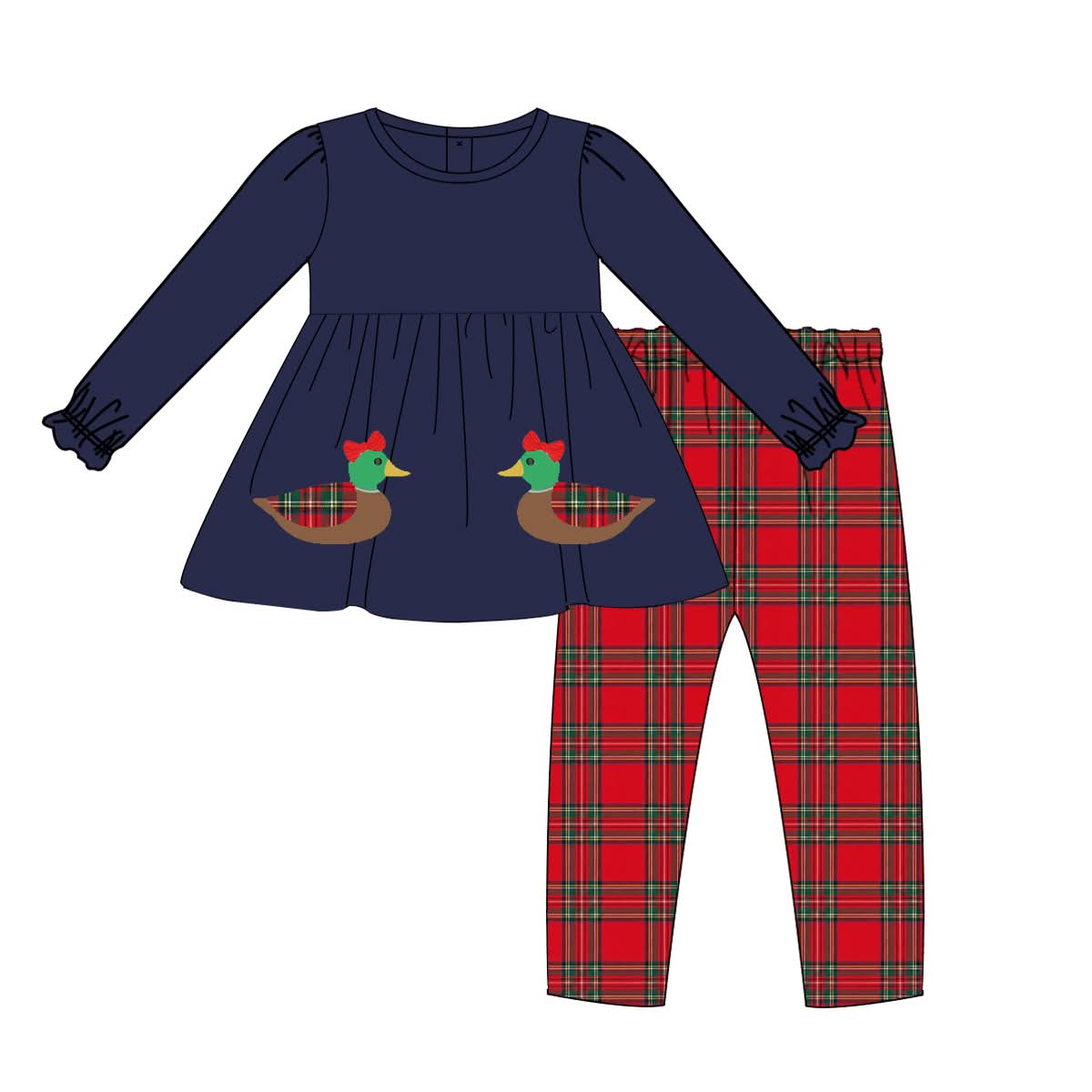 PO-47 Mallard Holiday Girl Legging Set