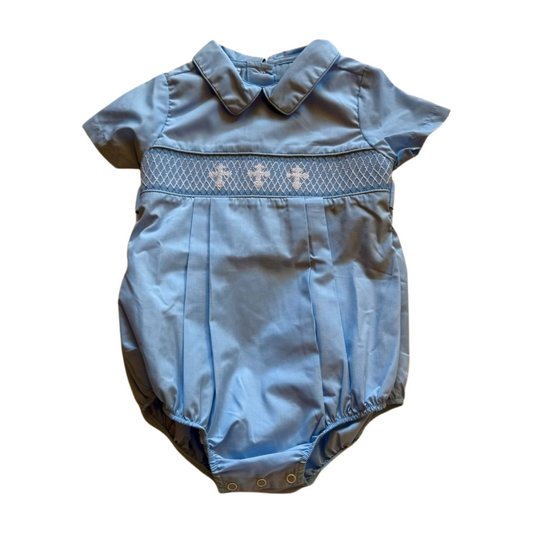 Smocked Cross Boy Bubble