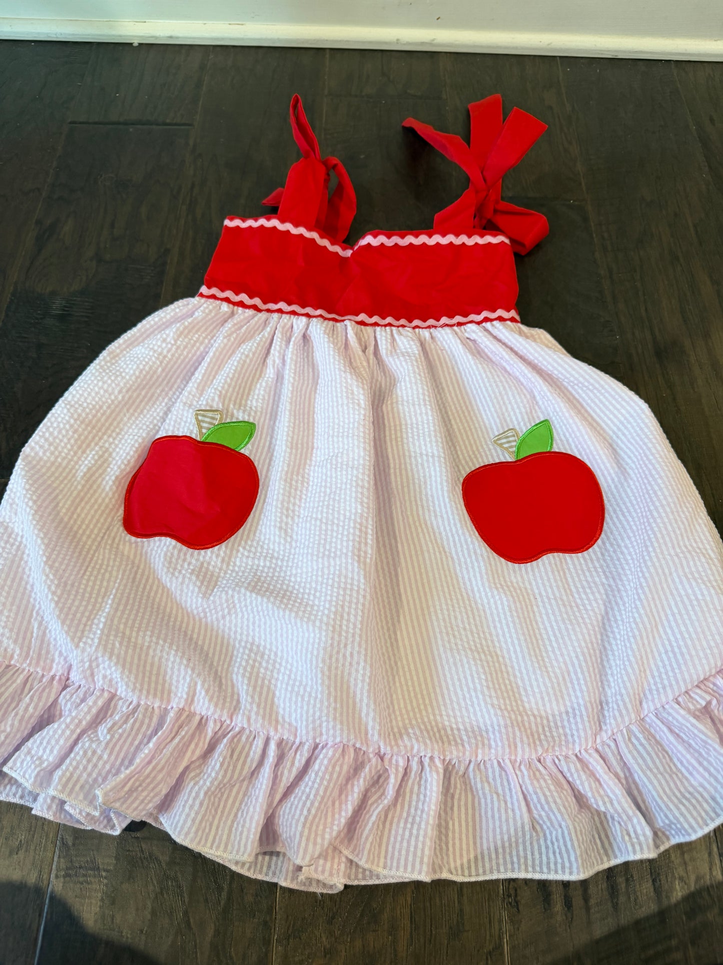 Sample Pink Apple Seersucker Dress